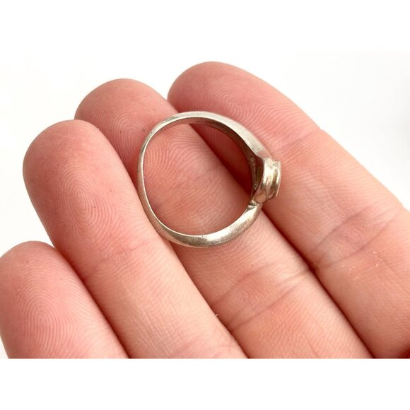 Modernist Navajo Mother of Pearl 925 Sterling Silver Vintage Ring - sz 7.25 - Picture 6 of 14